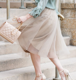 Space46 Adrian Soft Tulle Skirt - Coffee *Fits Small*