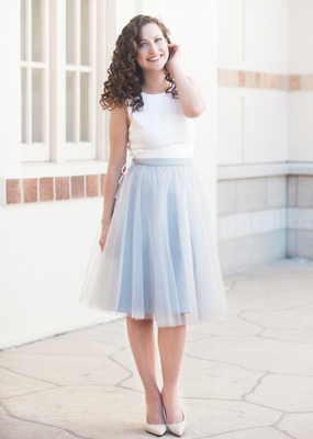 Space46 Adrian Soft Tulle Skirt - Grey *Fits Small*