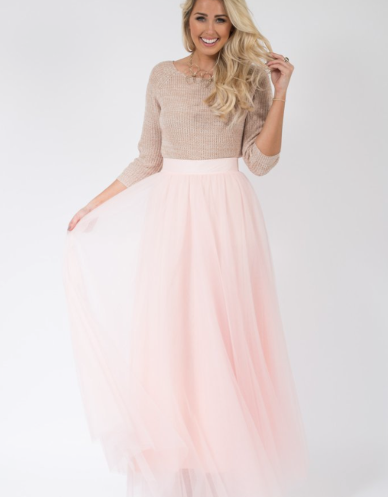 Claire Blush Pink Soft Tulle Skirt - Maxi – C'est Ça New York