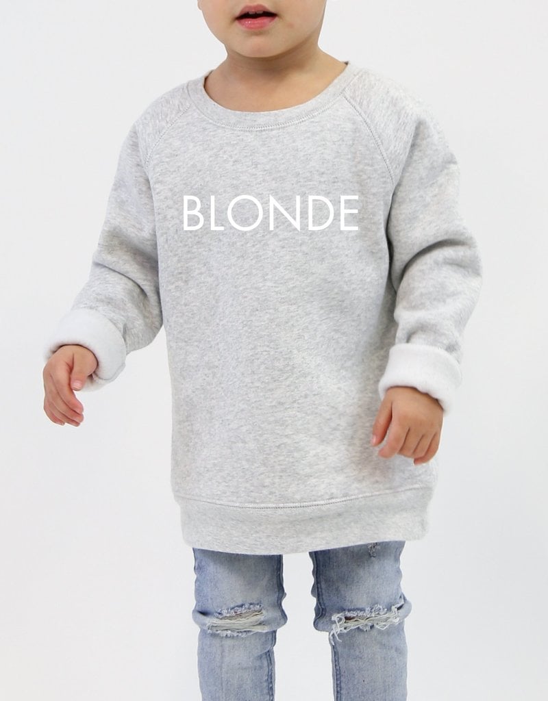 blonde sweatshirt