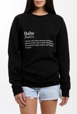 Brunette the Label Babe Definition Crew Sweatshirt - Black