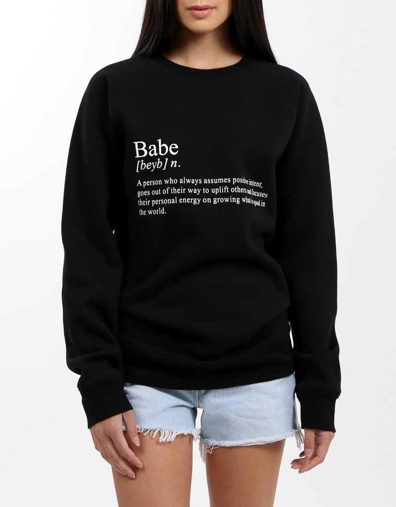 Brunette the Label Babe Definition Crew Sweatshirt - Black