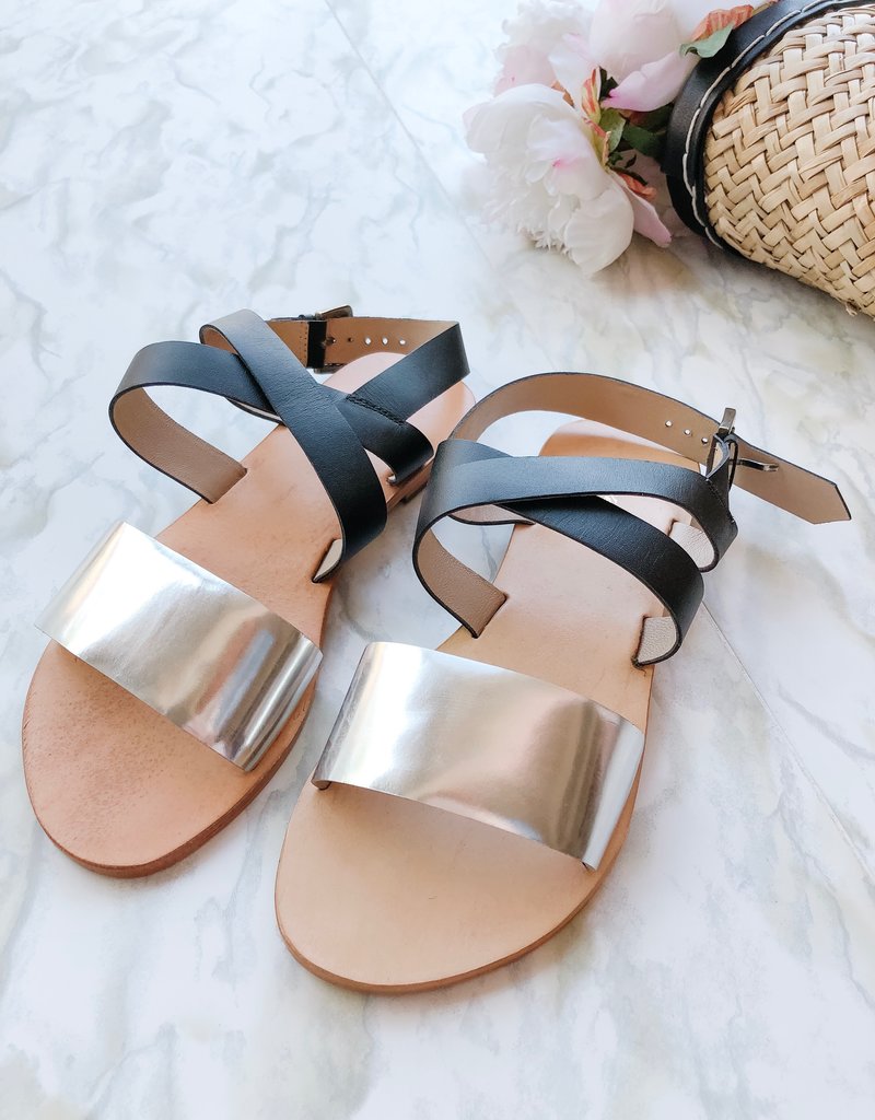InWear Sabina Silver Metallic Leather Sandals (FINAL SALE)