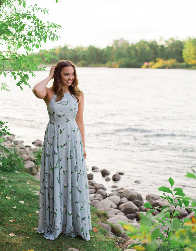 blue colour maxi dress