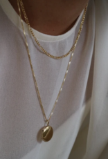 Lisbeth Round Locket Necklace - Gold