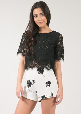Space46 Jaylyn Layered Lace Top - Black *Only Small Left*