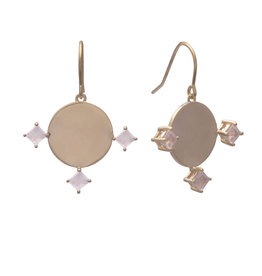Sarah Mulder Imperial Earrings Gold and Rose Quartz