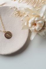 Amara Blue Hand-Stamped Rose Pendant Necklace