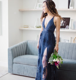 Luxxel Halle Maxi Dress in Navy *Only Large Left* *Fits Small*