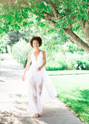 Luxxel Halle Maxi Dress with Velvet Flower Detail in White