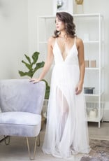 Luxxel Selena Tulle Maxi Dress - White