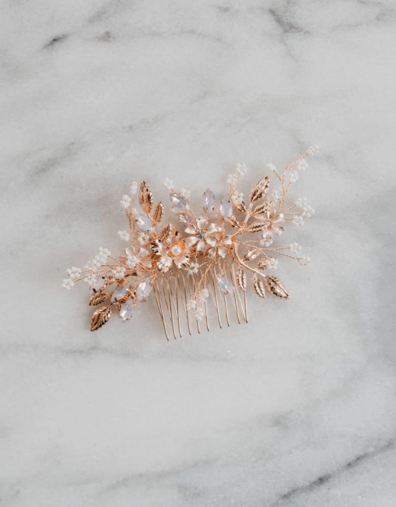 Luna & Stone Serena Hair Comb - Rose Gold