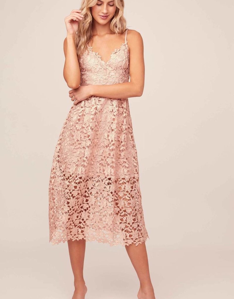 rose gold midi dress