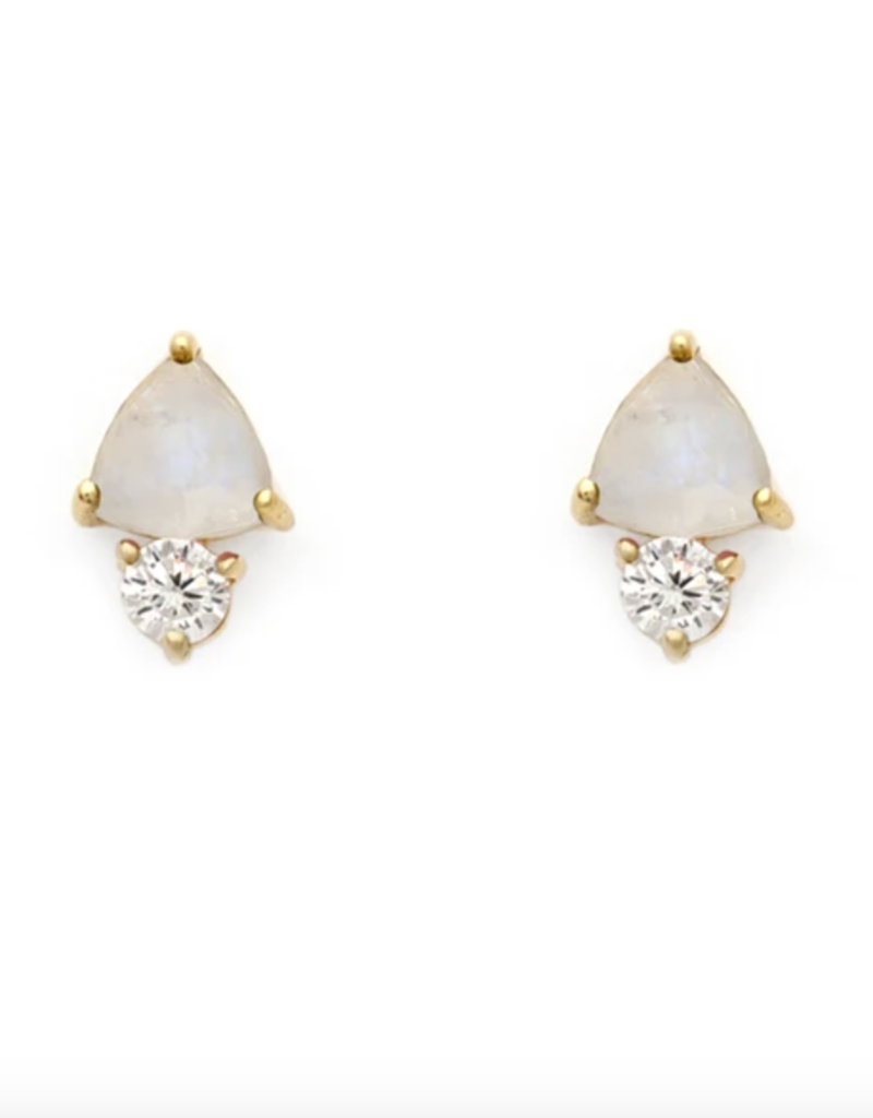 Leah Alexandra Duo Stud Earrings - Moonstone