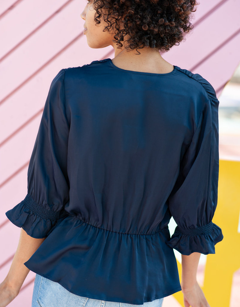 Nilea Eyelet Ruffle Blouse - Adorn Boutique