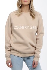 Brunette the Label Country Girl Classic Crew Neck Sweatshirt in Toasted Almond