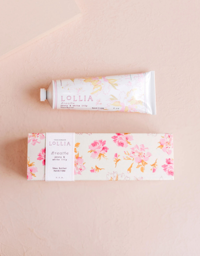 Lollia Breathe Hand Cream - Peony 4 oz