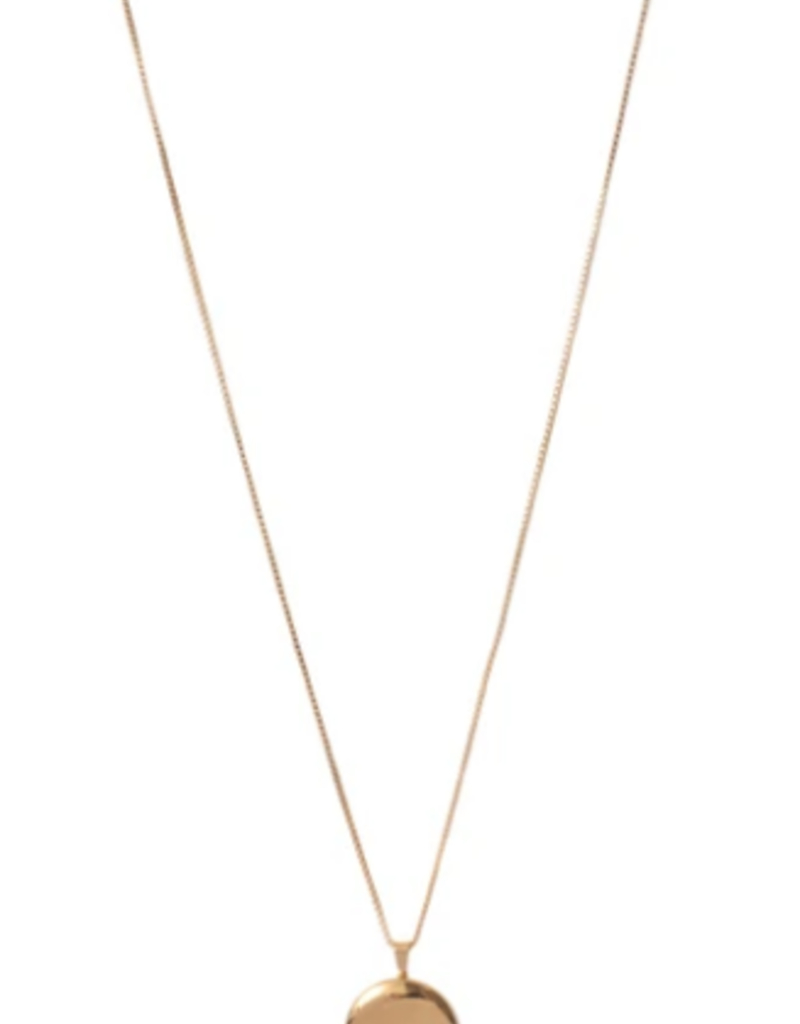 Lisbeth Round Locket Necklace - Gold