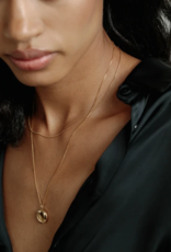 Lisbeth Round Locket Necklace - Gold