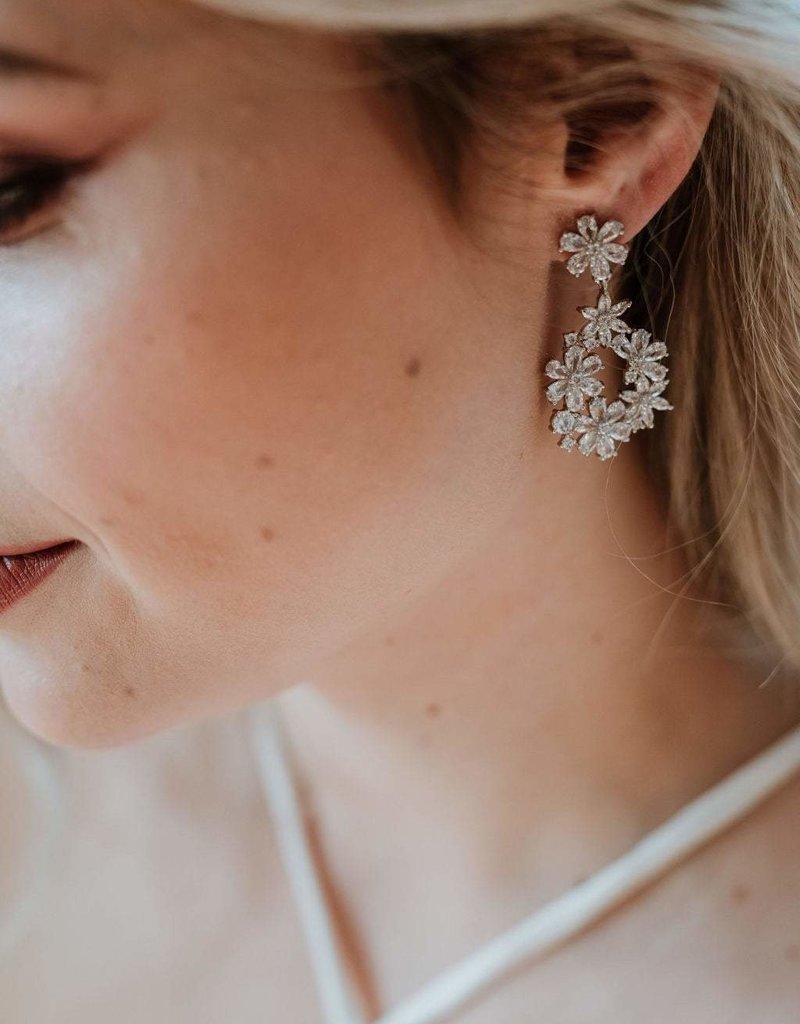 Luna & Stone Laurel Earrings - Silver
