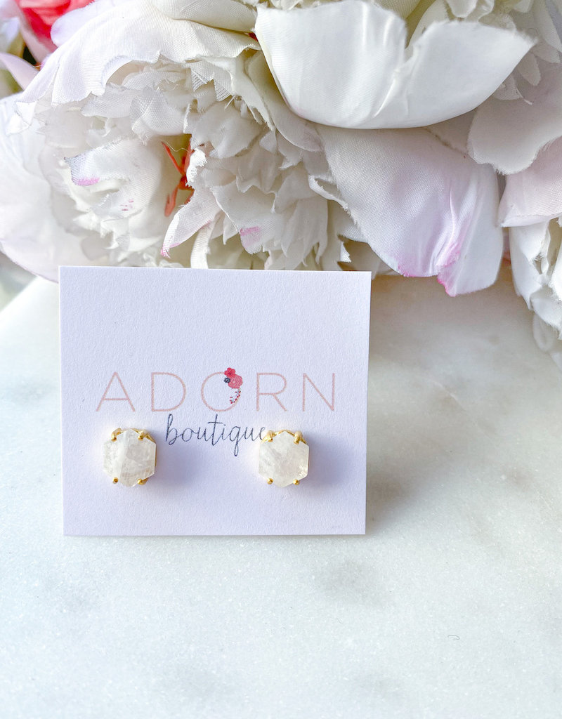 Adorn Collection Jewelry Gold Hexagon Studs