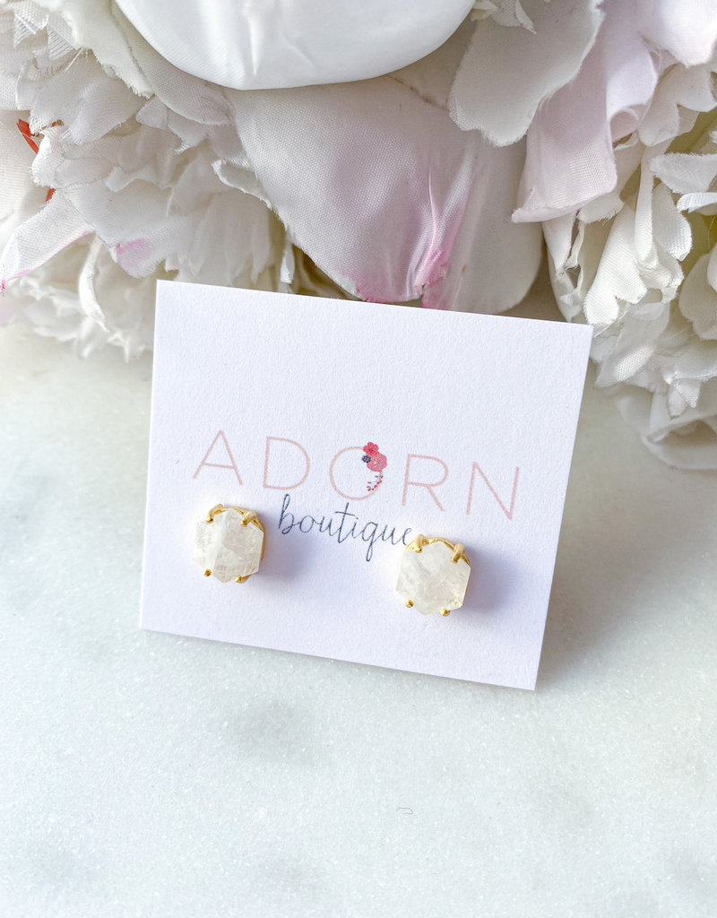 Adorn Collection Jewelry Gold Hexagon Studs