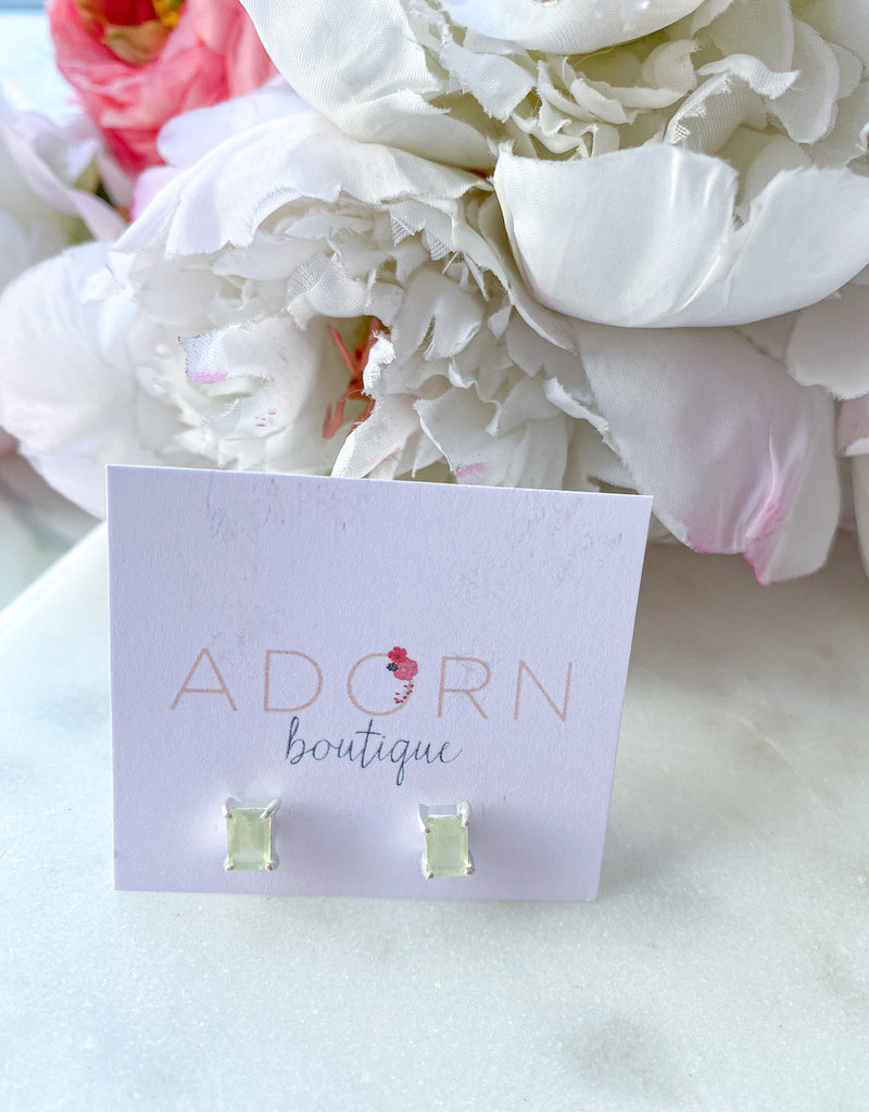 Adorn Collection Jewelry Silver Rectangle Studs