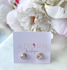 Adorn Collection Jewelry Rose Gold Circle Studs