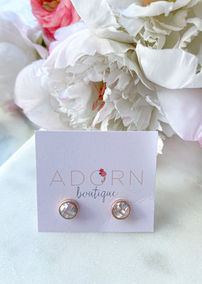 Adorn Collection Jewelry Rose Gold Circle Studs