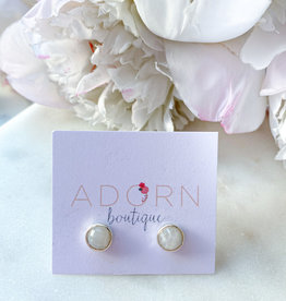 Adorn Collection Jewelry Silver Circle Studs