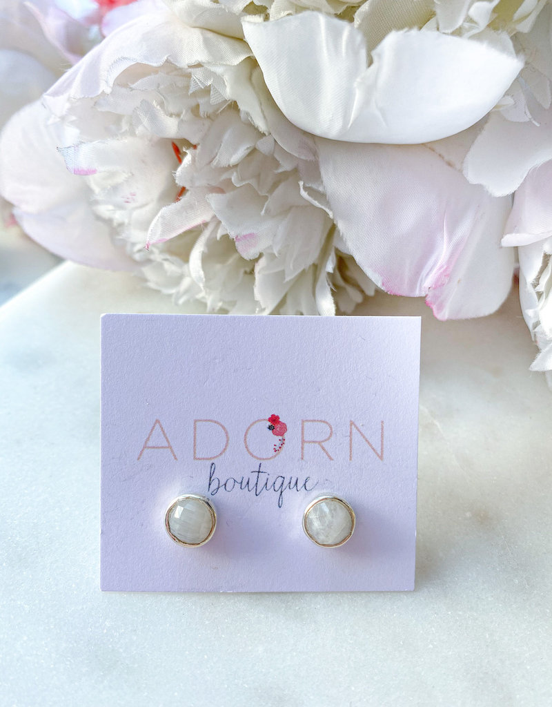 Adorn Collection Jewelry Silver Circle Studs