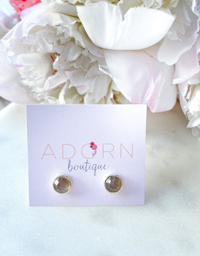 Adorn Collection Jewelry Silver Circle Studs