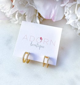 Adorn Collection Jewelry CZ Double Hoops