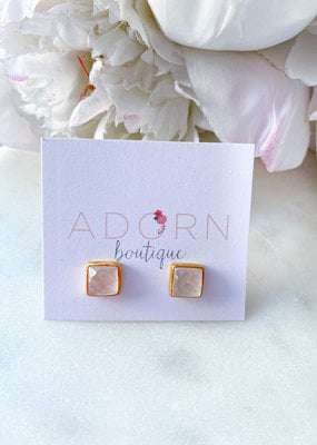 Adorn Collection Jewelry Gold Square Studs