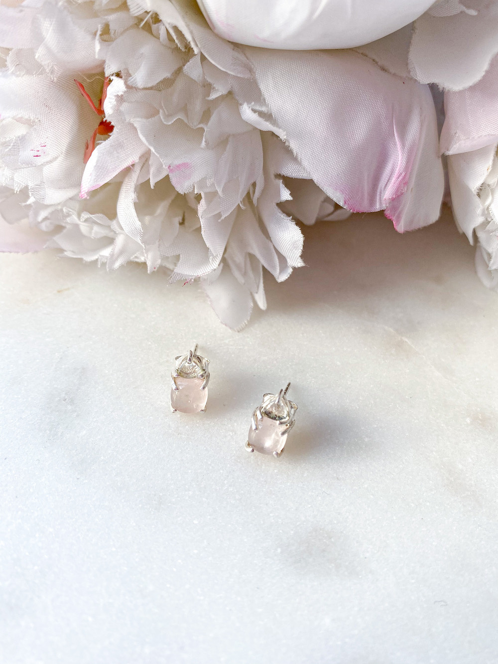 Lennon Rose Quartz Studs Adorn Boutique