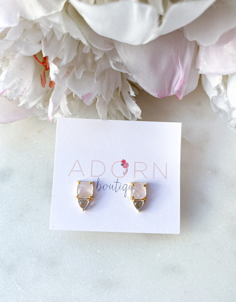 Adorn Collection Jewelry Lennon Rose Quartz Studs