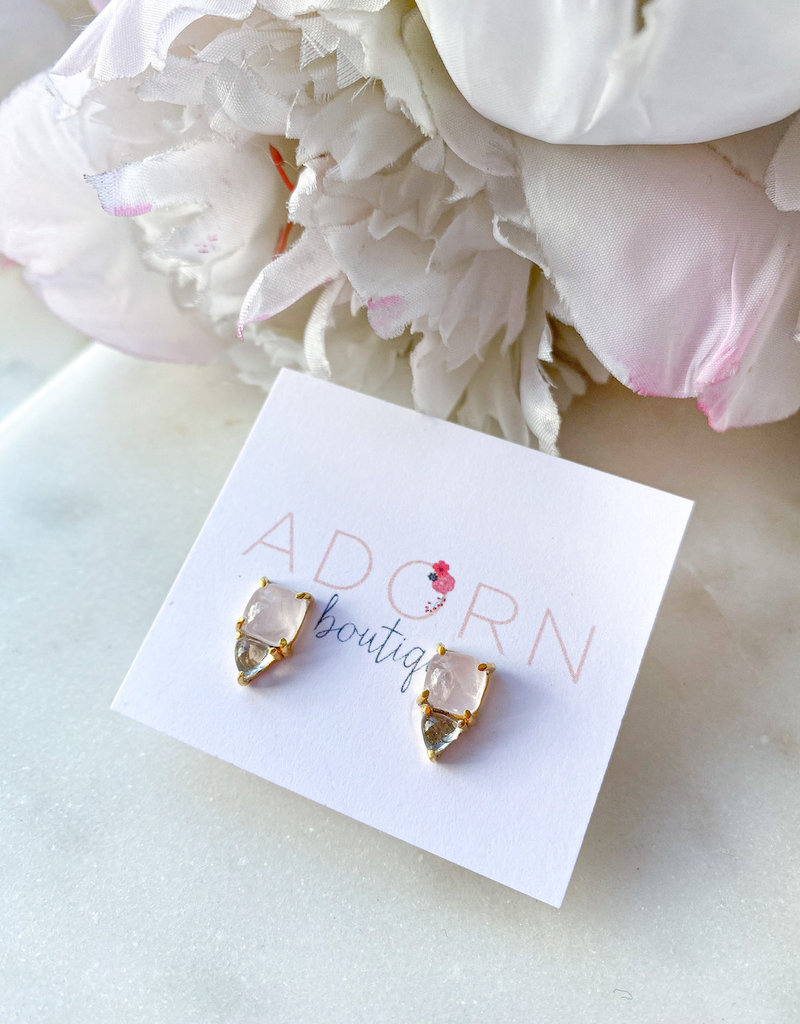 Adorn Collection Jewelry Lennon Rose Quartz Studs