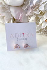 Adorn Collection Jewelry Rose Gold Triangle Studs