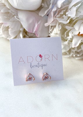 Adorn Collection Jewelry Rose Gold Triangle Studs