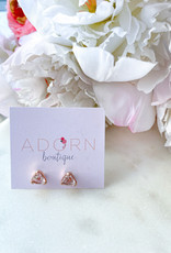 Adorn Collection Jewelry Rose Gold Triangle Studs
