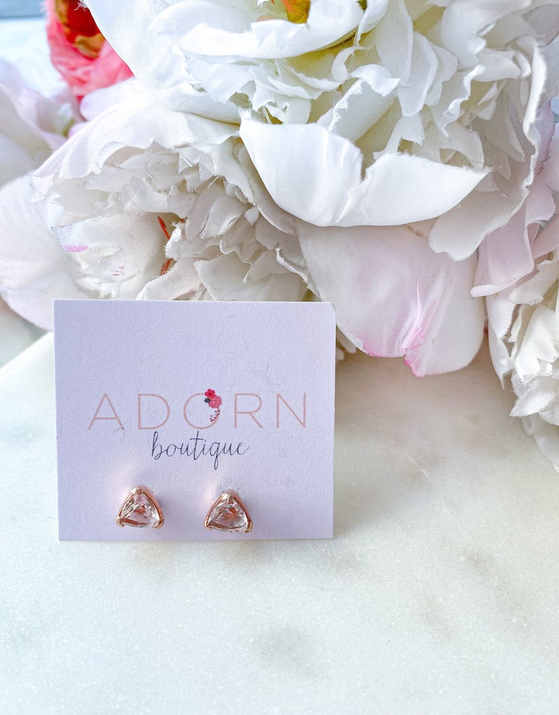 Adorn Collection Jewelry Rose Gold Triangle Studs