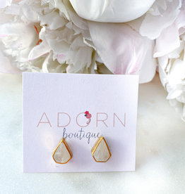 Adorn Collection Jewelry Gold Diamond Shaped Studs