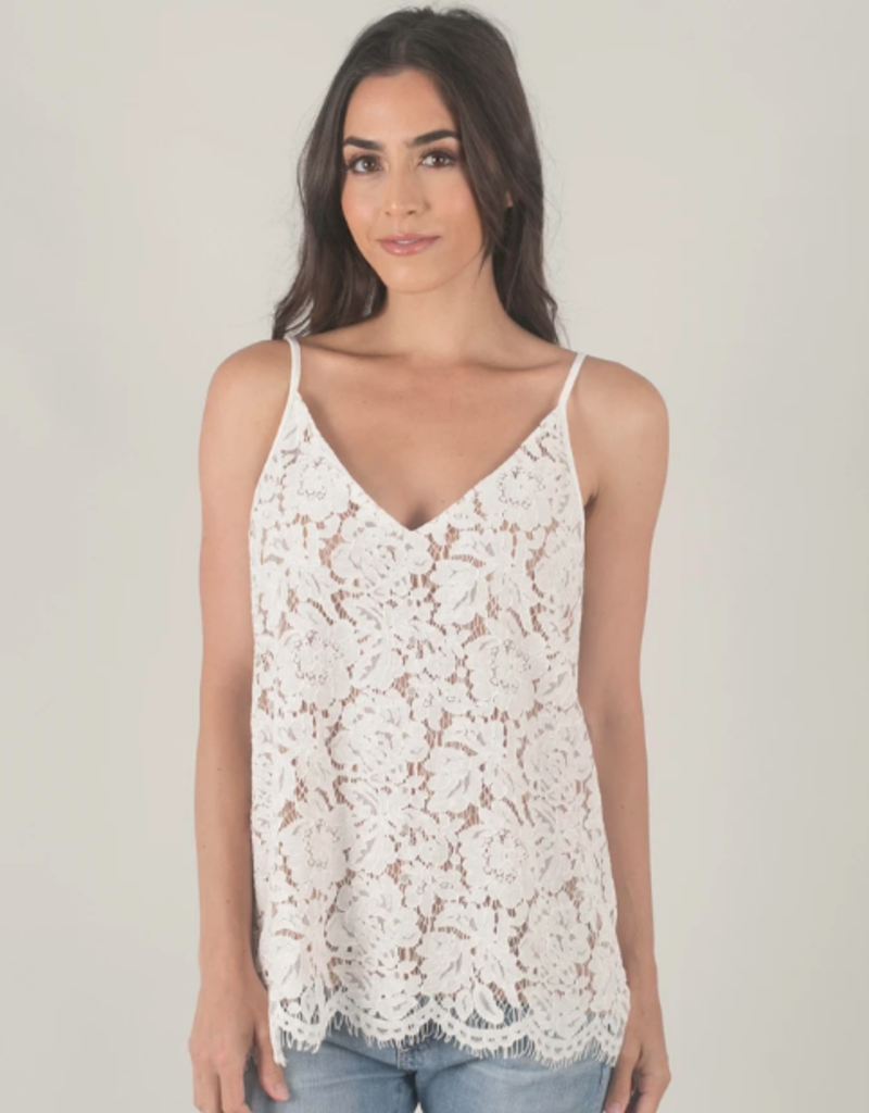 Space46 Jayla Lace Tank - White