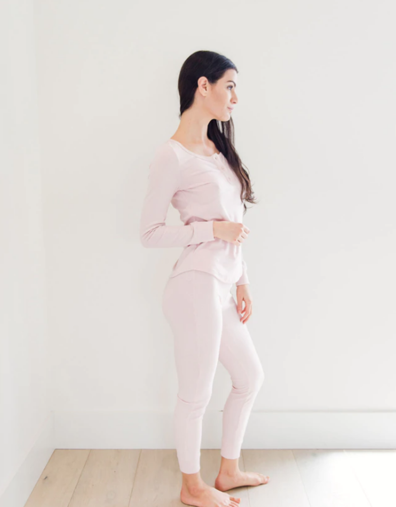 Privilege Sundays Ribbed Henley Sleep Set (FINAL SALE)