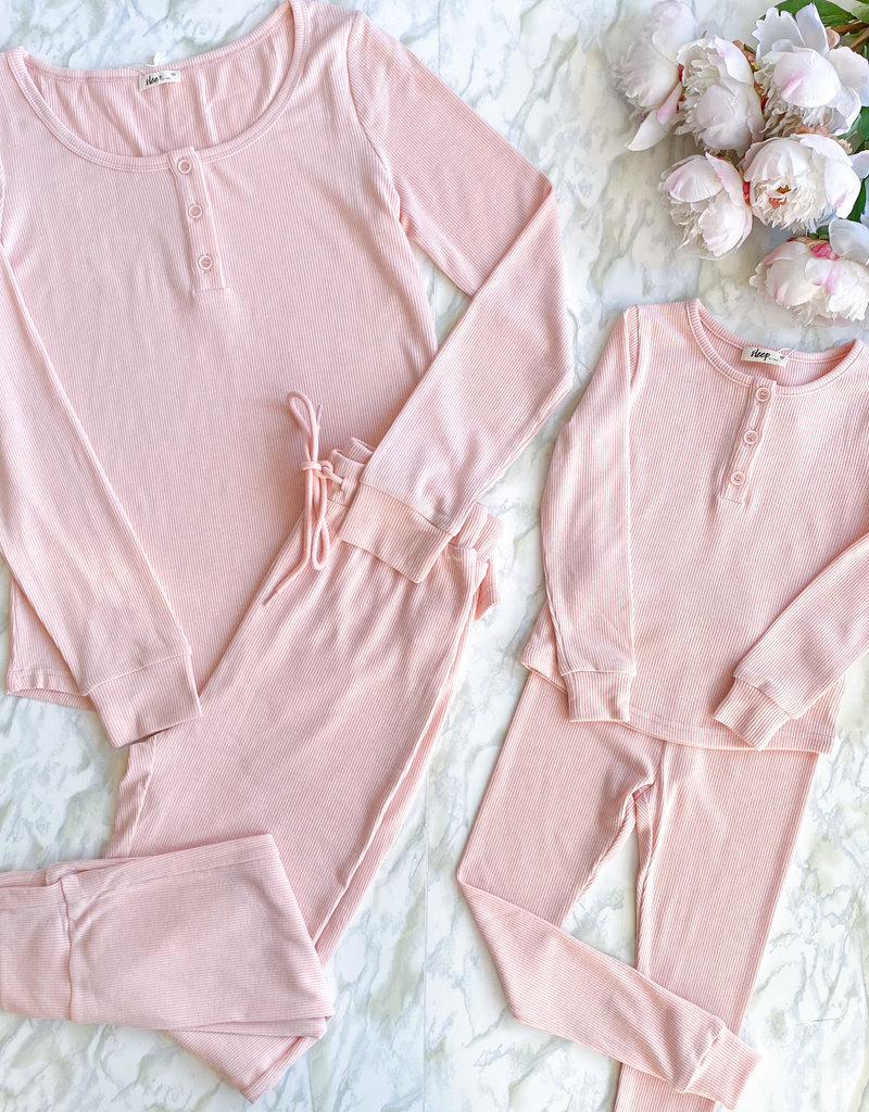 Privilege Sundays Ribbed Henley Sleep Set (FINAL SALE)