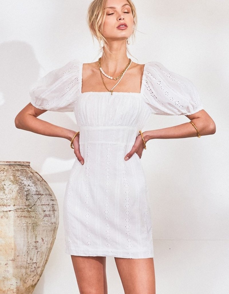 Greta Dress in White Adorn Boutique