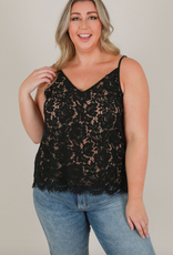 Space46 Jayla Lace Tank - Black