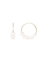 Leah Alexandra Cannes Mini Pearl Hoop Earrings