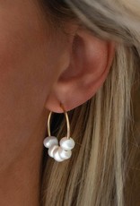 Leah Alexandra Cannes Mini Pearl Hoop Earrings