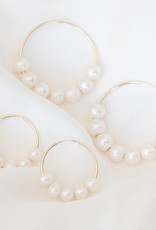 Leah Alexandra Cannes Mini Pearl Hoop Earrings